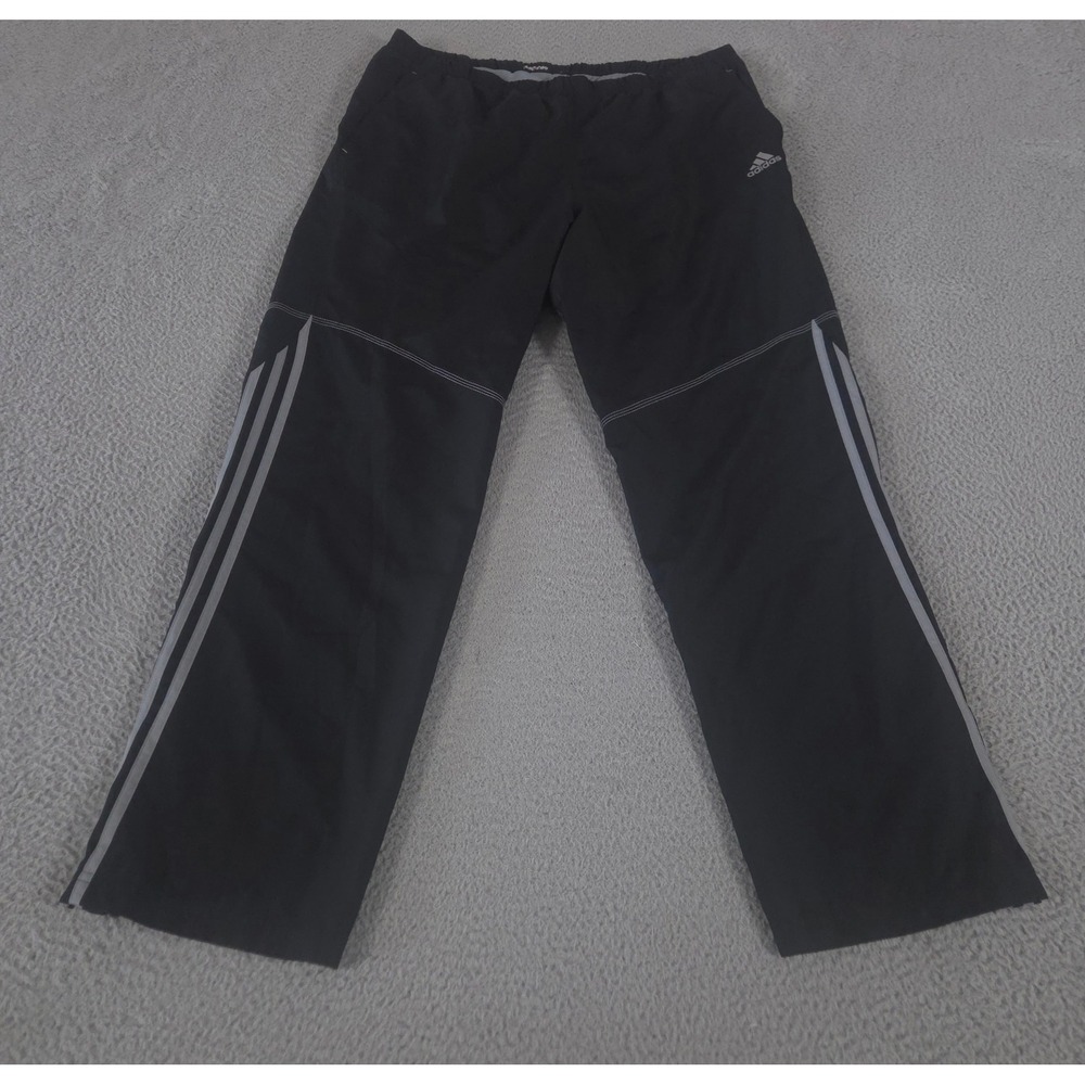 Adidas Pants Mens XL Black Response Three Stripe Polyester Straight Leg Running